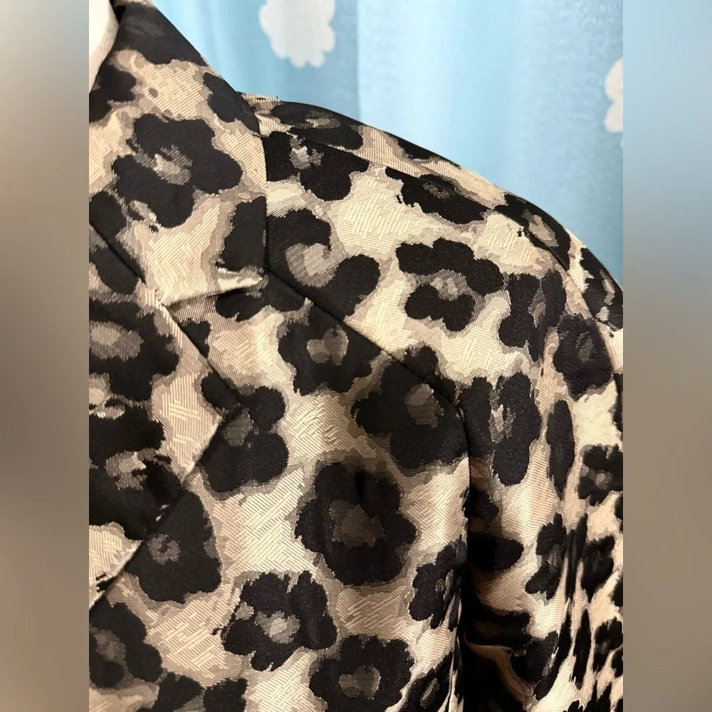 Animal print shine Ann Taylor long jacket, SP - Picture 6 of 8